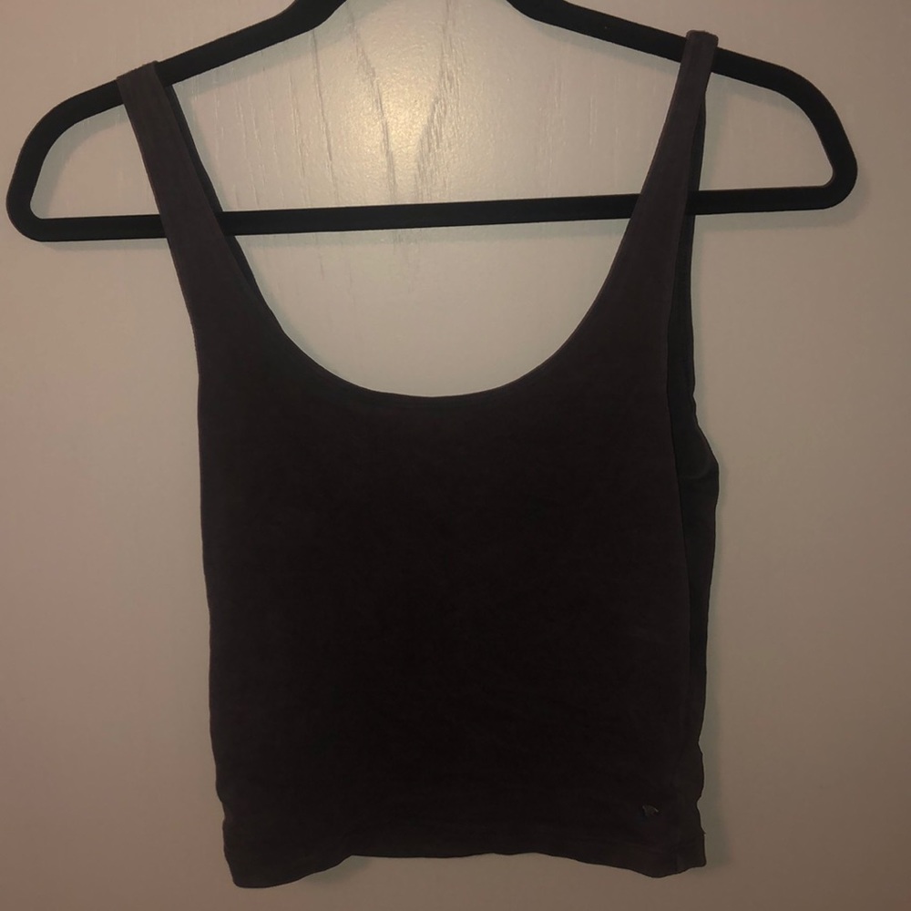 Cotton Stretch Dark Gray Crop